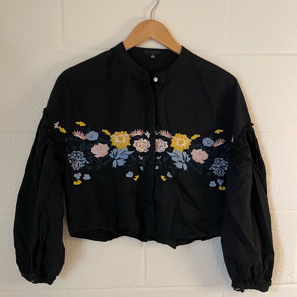 Embroidered Boho Crop Top